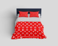 Louis Vuitton Supreme Logo Type 156 Bedding Sets Luxury Ideas Bed Linen Sheets Blankets Hyperbeast Bedroom Premium Fashion Brand Duvet Covers