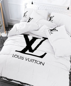Louis Vuitton White Luxury Brand High-End Bedding Set Louis Vuitton Bedding Sets