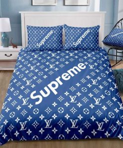 Louis Vuitton x Supreme Blue Monogram Bedding Set