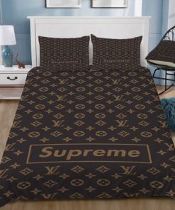 Louis Vuitton x Supreme Brown Monogram Bedding Set