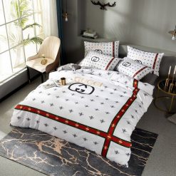 Luxury Gc Gucci Bee White Bedding Sets Duvet Cover Bedroom Luxury Brand Bedding Bedroom 1