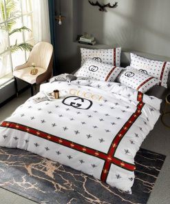 Luxury Gc Gucci Bee White Bedding Sets Duvet Cover Bedroom Luxury Brand Bedding Bedroom 1