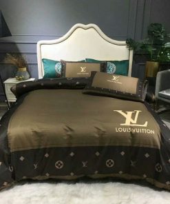 Luxury Louis Vuitton Green and Black Bedding Set