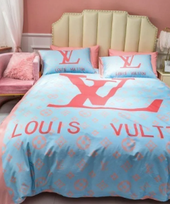 Luxury Louis Vuitton Pastel Logo Bedding Set