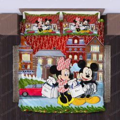 Mickey & Minnie Mouse Dior Merry Christmas Bedding Sets Home Decoration Bedding Sets