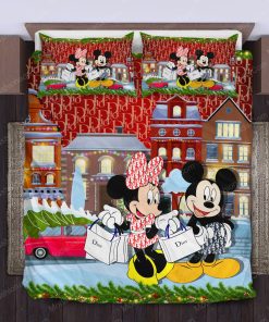 Mickey & Minnie Mouse Dior Merry Christmas Bedding Sets Home Decoration Bedding Sets