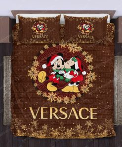 Mickey And Minnie Versace Merry Christmas Bedding Sets Home Decoration Bedding Sets