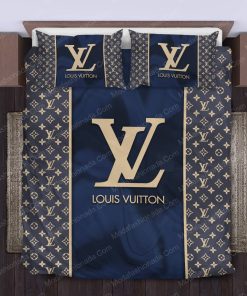 Navy Louis Vuitton Bed Sheets Spread Comforter Duvet Cover Bedding Setss