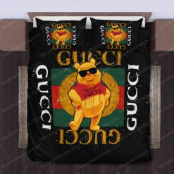 Pooh Bear Gucci Bed Sheets Spread Comforter Duvet Cover Bedding Setss