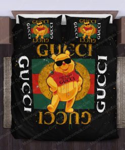 Pooh Bear Gucci Bed Sheets Spread Comforter Duvet Cover Bedding Setss
