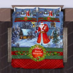 Santa Claus Louis Vuitton Merry Christmas Bedding Sets Home Decoration Bedding Sets
