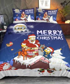 Simpson Family Gucci Merry Christmas Bed Sheets Spread Comforter Duvet Cover Bedding Setss