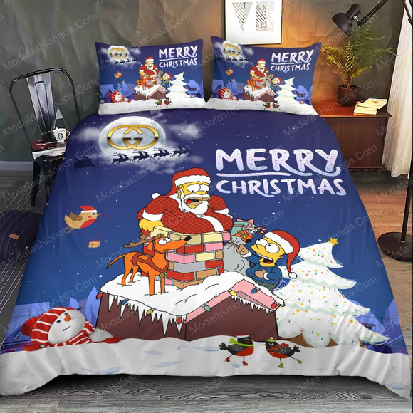 Simpson Family Gucci Merry Christmas Bed Sheets Spread Comforter Duvet Cover Bedding Setss Simpson Family Gucci Merry Christmas Bed Sheets Spread Comforter Duvet Cover Bedding Setss