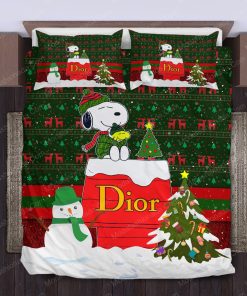 Snoopy Dog Dior Logo Type 1621 Bedding Sets Luxury Ideas Bed Linen Blankets Premium Fashion Brand Duvet Hyperbeast Bedroom Sheets Covers