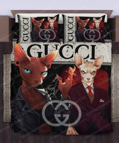 Sphynx Cat Gucci Bed Sheets Spread Comforter Duvet Cover Bedding Setss