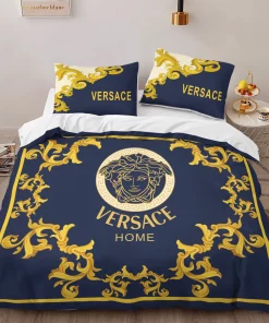 Versace Blue Limited Edition Luxury Brand High-End Bedding Sets, For Home Best Luxury Bedding Sets