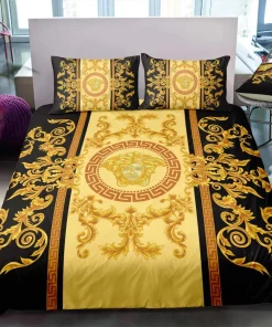 Versace Gold Luxury Brand Bedding Sets Duvet Cover Set, For Home Best Luxury Bedding Sets