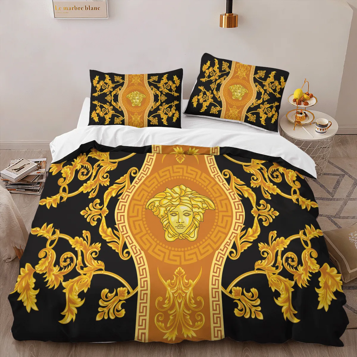 Versace Gold Luxury Brand Logo High-End Bedding Sets Lv, For Home Best Luxury Bedding Sets Versace Gold Luxury Brand Logo High-End Bedding Sets Lv, For Home Best Luxury Bedding Sets