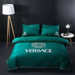Versace Green Luxury Brand Bedding Sets Duvet Cover Set, For Home Best Luxury Bedding Sets