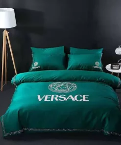 Versace Green Luxury Brand Bedding Sets Duvet Cover Set, For Home Best Luxury Bedding Sets