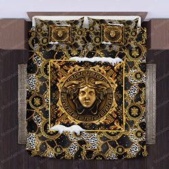 Versace Logo Christmas Bed Sheets Spread Comforter Duvet Cover Bedding Setss
