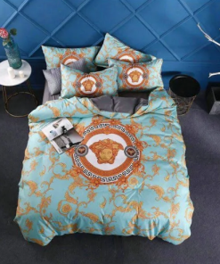 Versace Mint And Signature Flames Bedding Set
