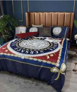 Versace Mixing Color With Chains And Ribbons Bedding Set