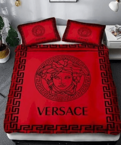 Versace Red Background Most Comfortable Bedding Set