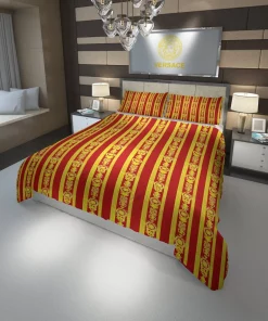 Versace Red Golden Logo Type 132 Bedding Sets Hyperbeast Bedroom Covers Bed Linen  Fashion Brand Luxury Ideas Sheets Duvet