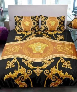 Versace Royal Golden Logo Most Comfortable Bedding Set